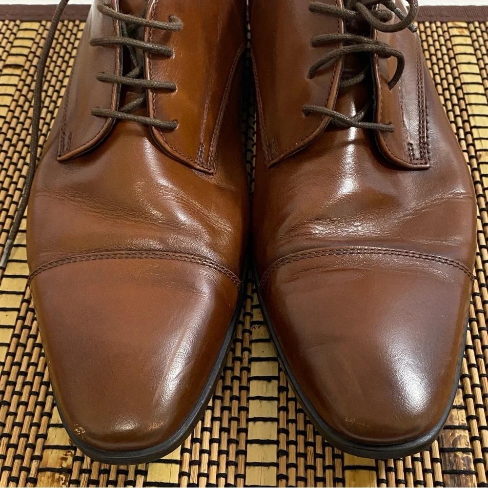 RAIL Brown Leather Cap Toe Oxford Dress Shoes Men’s EU‎ 43 / US 10 Made Romania